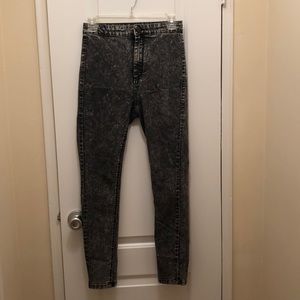 High rise denim pants